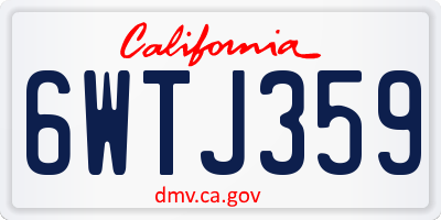 CA license plate 6WTJ359