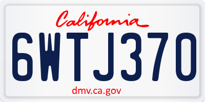 CA license plate 6WTJ370