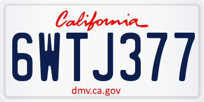 CA license plate 6WTJ377