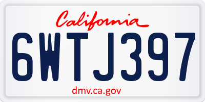 CA license plate 6WTJ397