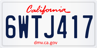 CA license plate 6WTJ417