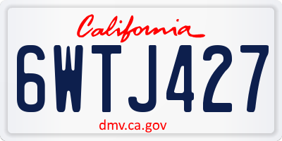 CA license plate 6WTJ427