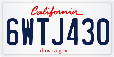 CA license plate 6WTJ430