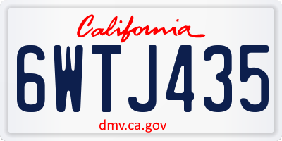CA license plate 6WTJ435