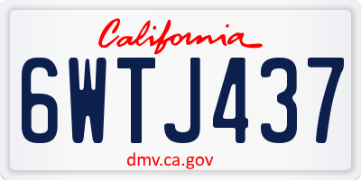 CA license plate 6WTJ437