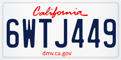 CA license plate 6WTJ449