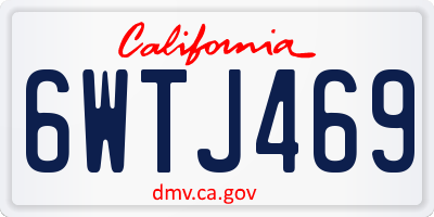 CA license plate 6WTJ469