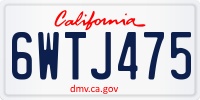 CA license plate 6WTJ475
