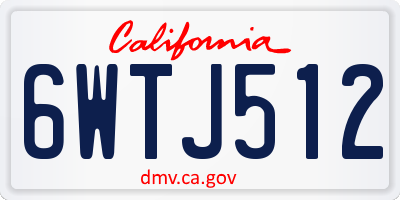 CA license plate 6WTJ512