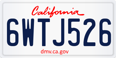 CA license plate 6WTJ526