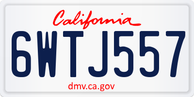 CA license plate 6WTJ557