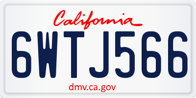 CA license plate 6WTJ566