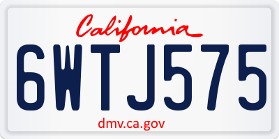 CA license plate 6WTJ575