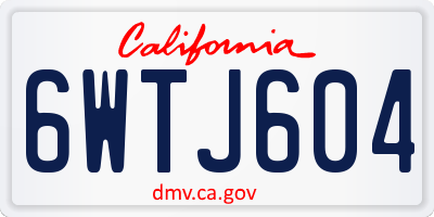 CA license plate 6WTJ604