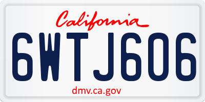 CA license plate 6WTJ606