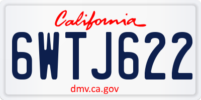 CA license plate 6WTJ622