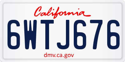 CA license plate 6WTJ676