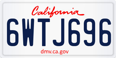 CA license plate 6WTJ696