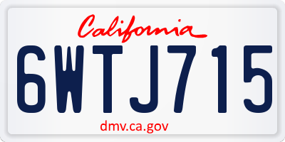 CA license plate 6WTJ715