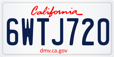 CA license plate 6WTJ720