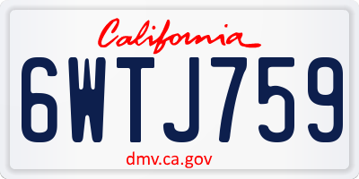 CA license plate 6WTJ759