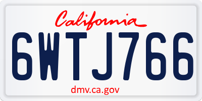 CA license plate 6WTJ766