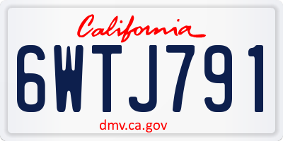 CA license plate 6WTJ791