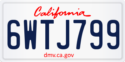 CA license plate 6WTJ799