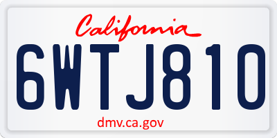 CA license plate 6WTJ810