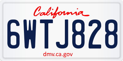 CA license plate 6WTJ828