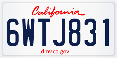 CA license plate 6WTJ831