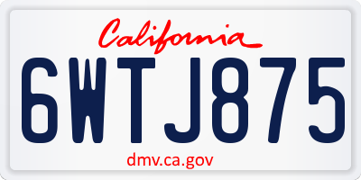 CA license plate 6WTJ875