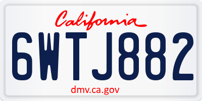CA license plate 6WTJ882