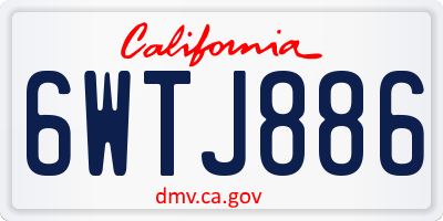 CA license plate 6WTJ886