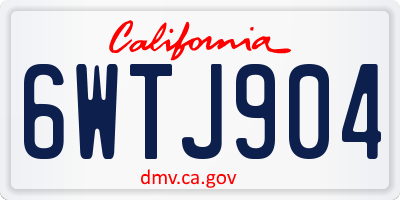 CA license plate 6WTJ904