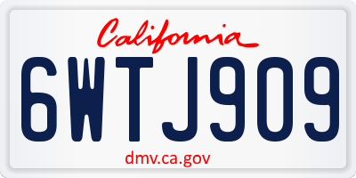 CA license plate 6WTJ909