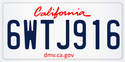 CA license plate 6WTJ916