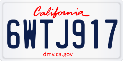 CA license plate 6WTJ917