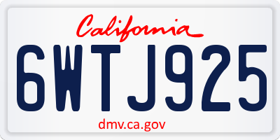 CA license plate 6WTJ925