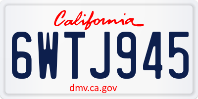CA license plate 6WTJ945