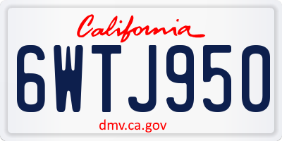 CA license plate 6WTJ950