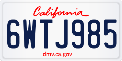 CA license plate 6WTJ985