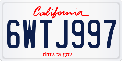 CA license plate 6WTJ997