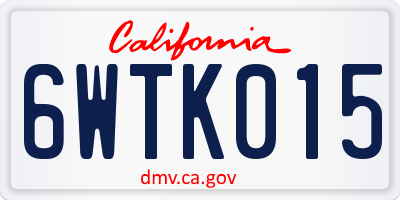 CA license plate 6WTK015
