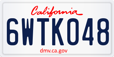 CA license plate 6WTK048