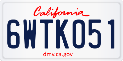 CA license plate 6WTK051