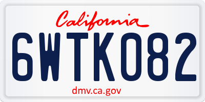 CA license plate 6WTK082