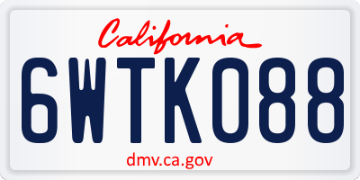 CA license plate 6WTK088