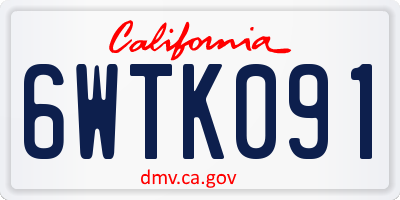 CA license plate 6WTK091