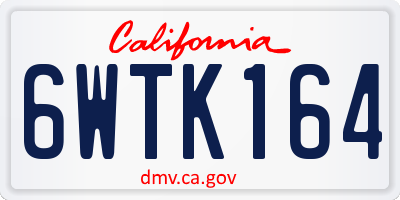 CA license plate 6WTK164